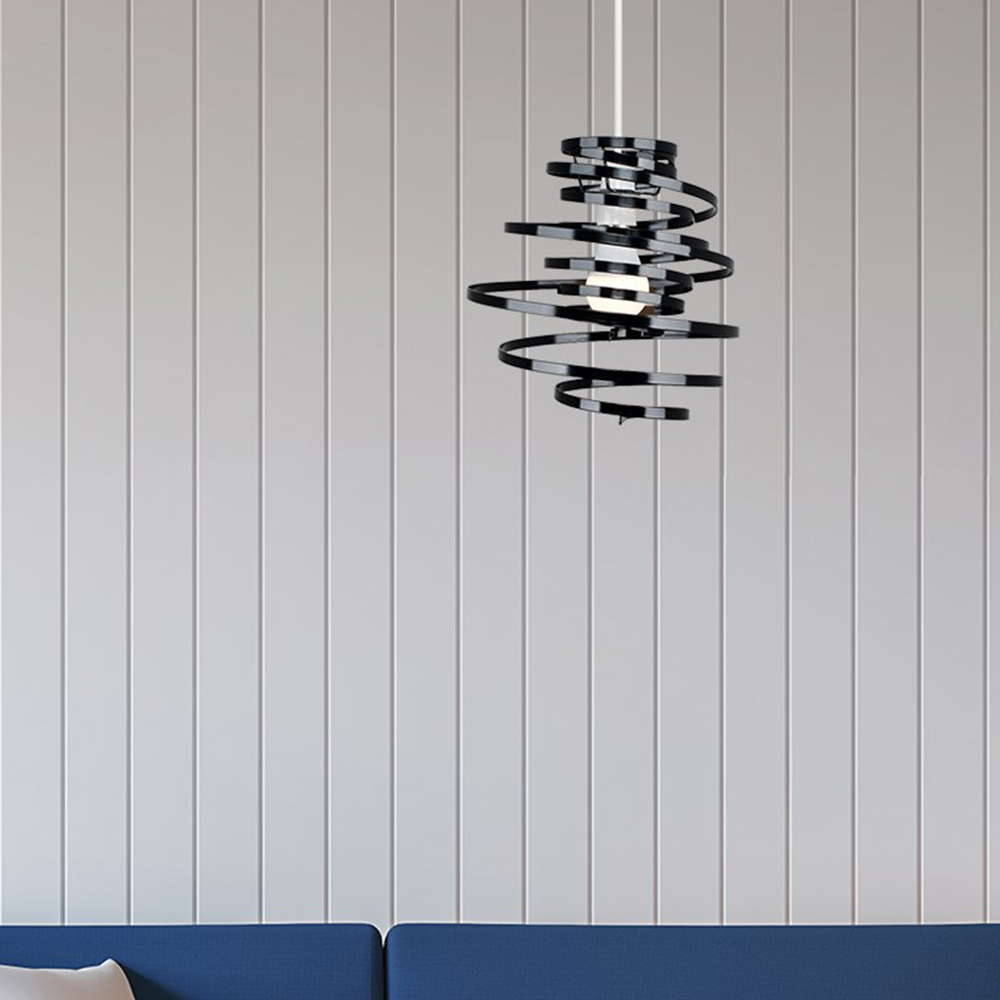 ValueLights Bensson Black Twisted Pendant Shade Image 2
