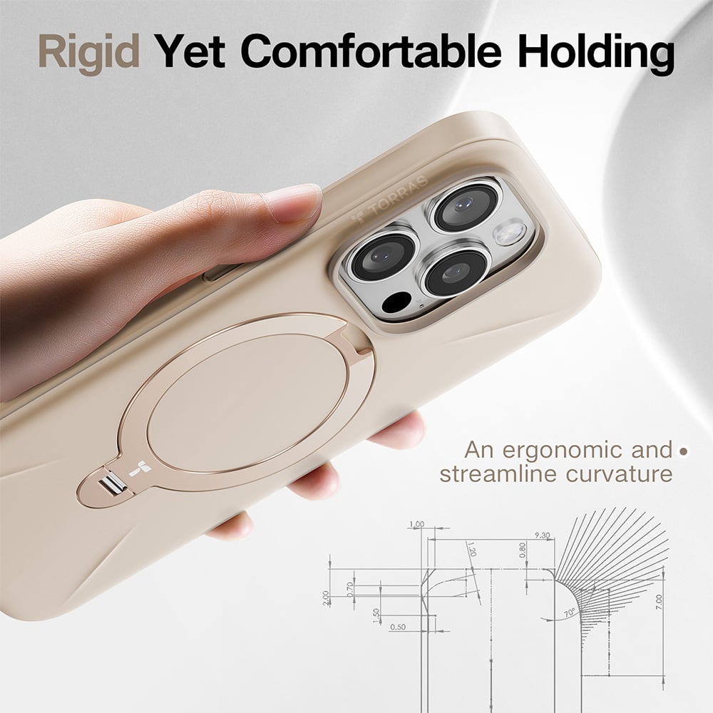 Torras Ostand Spin Desert Gold iPhone 16 Pro Max Fusion Phone Case Image 6