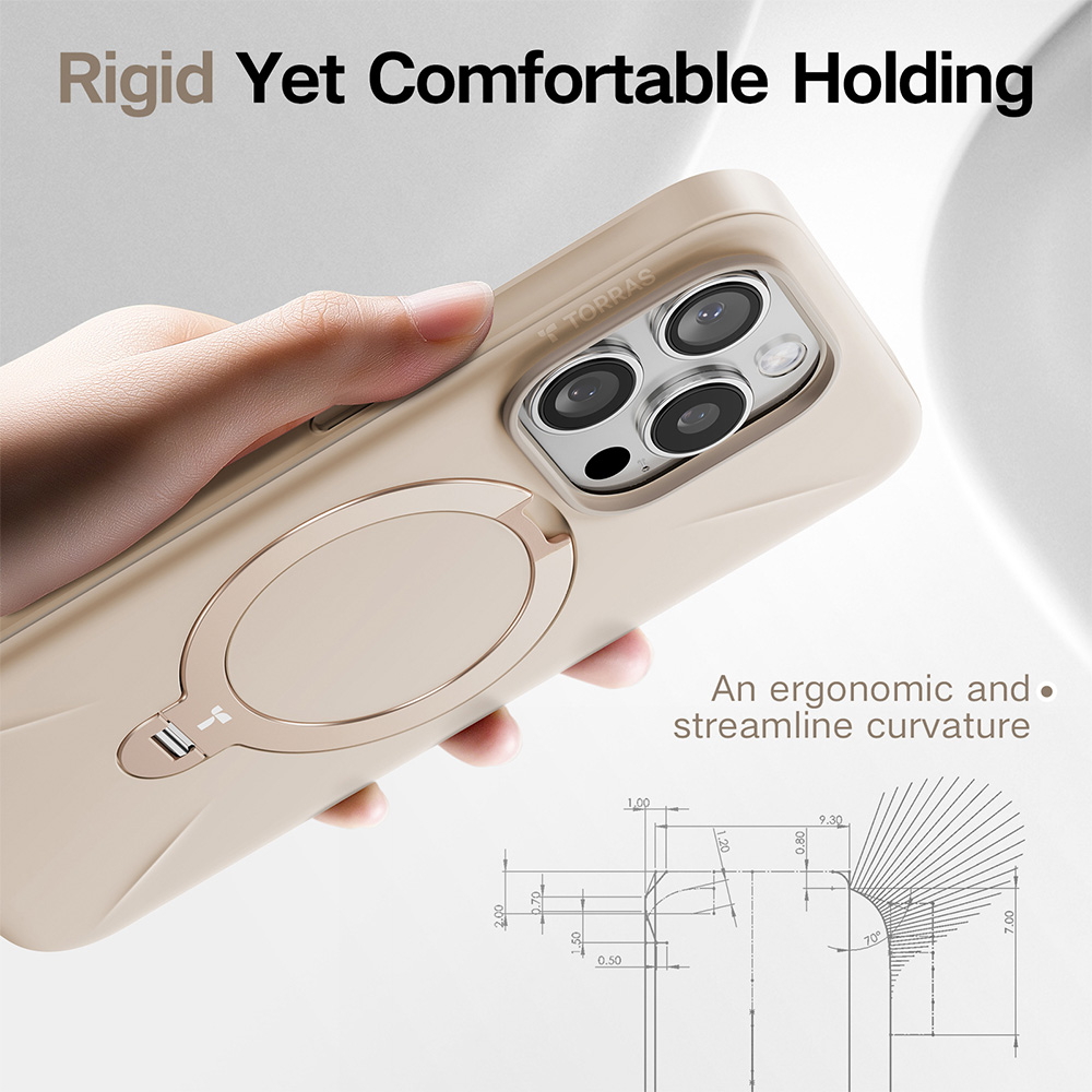 Torras Ostand Spin Desert Gold iPhone 16 Pro Fusion Phone Case Image 6