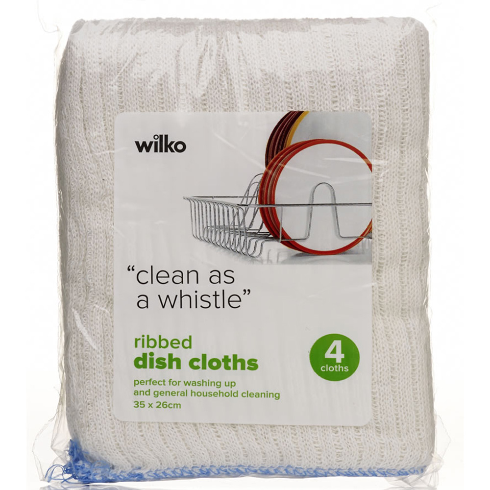 Wilko Ribbed Dish Cloths 4 pack Image 1