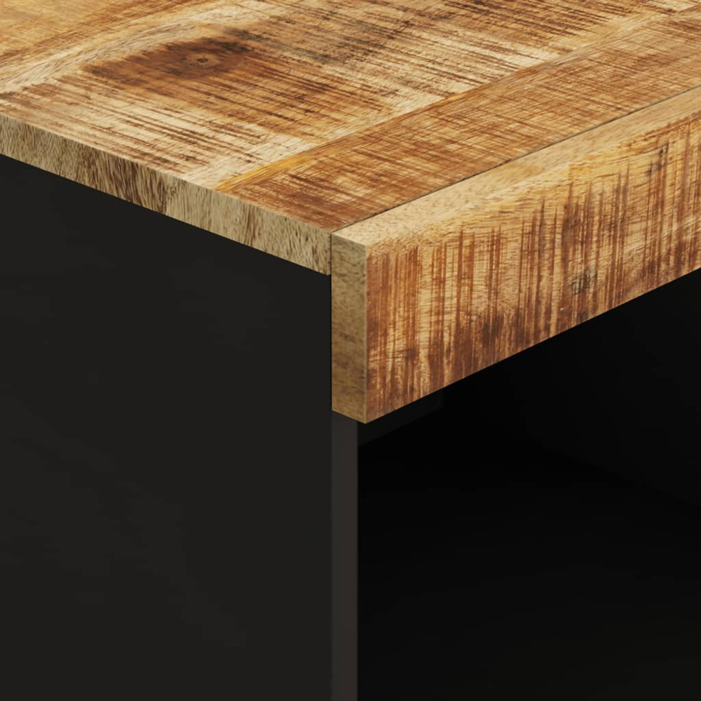 vidaXL 2 Shelf Light Brown Solid Mango Wood TV Cabinet Image 6