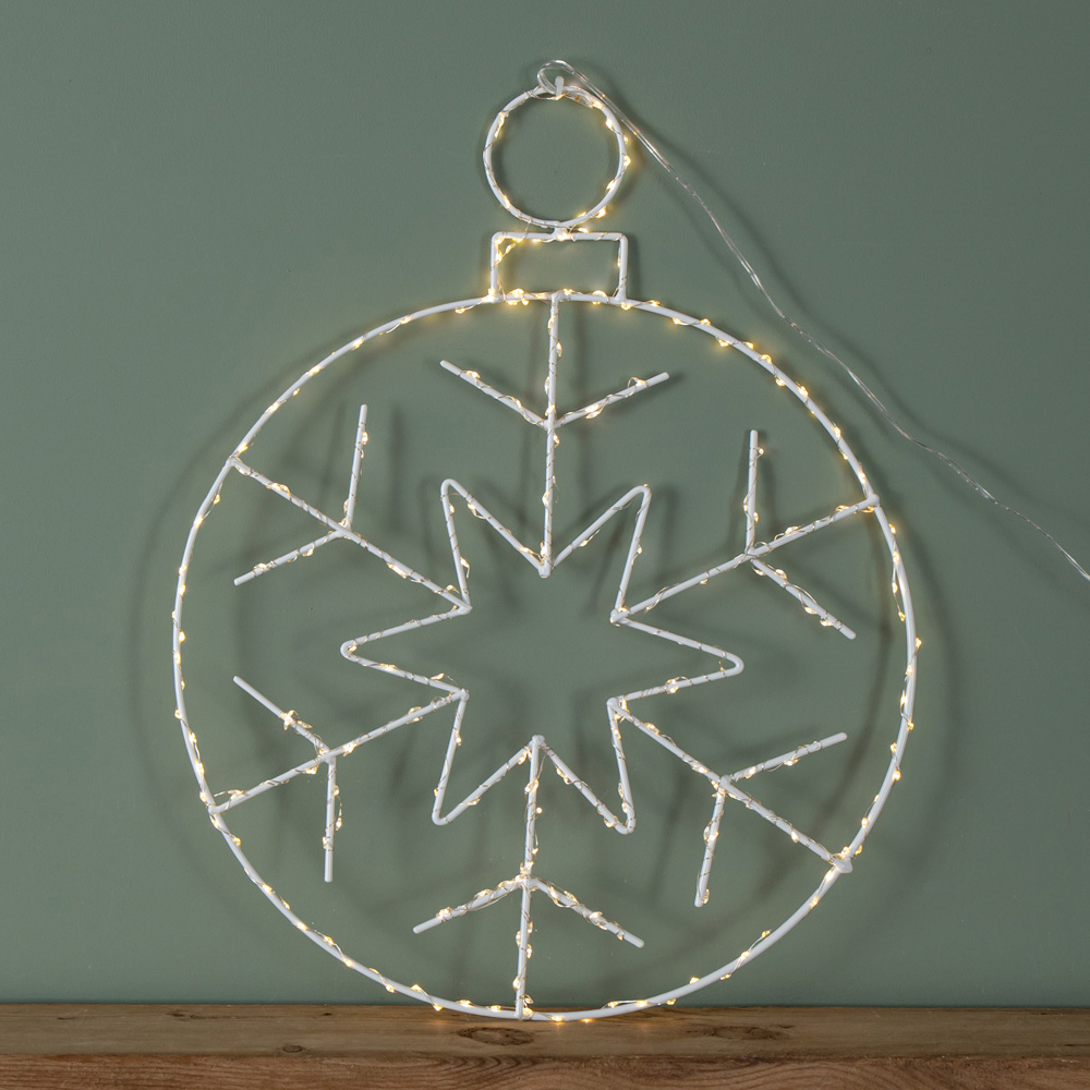 Samuel Alexander Warm White LED Light Up Snowflake Bauble Hanging Christmas Decoration Image 6