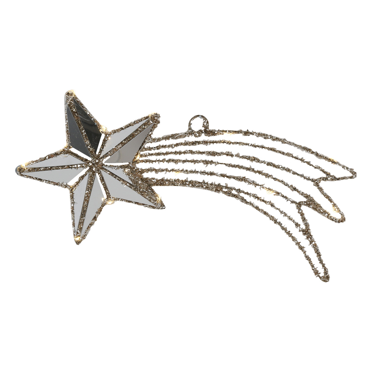 Decadent Bronze Silver Mirrored Shooting Star LED Decoration Image 2