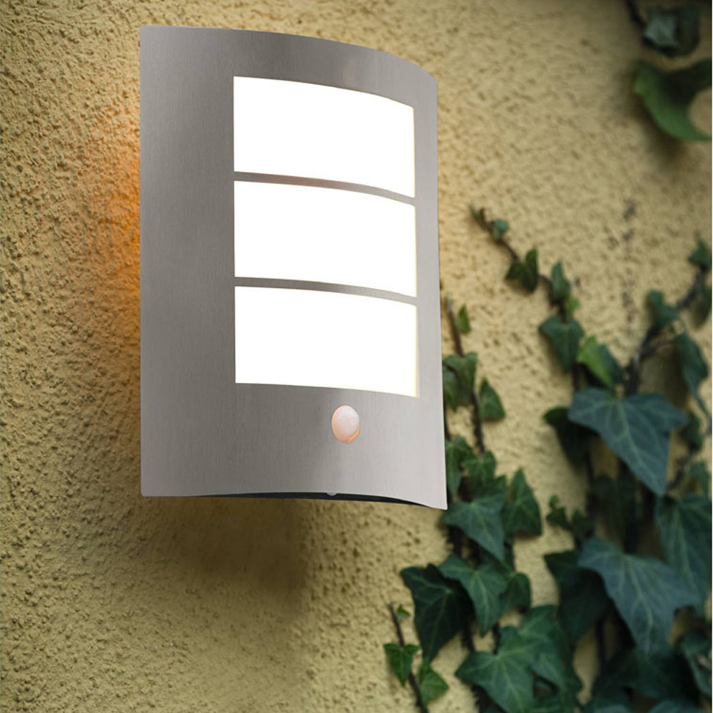 EGLO City Silver Exterior Sensor Wall Light Image 3