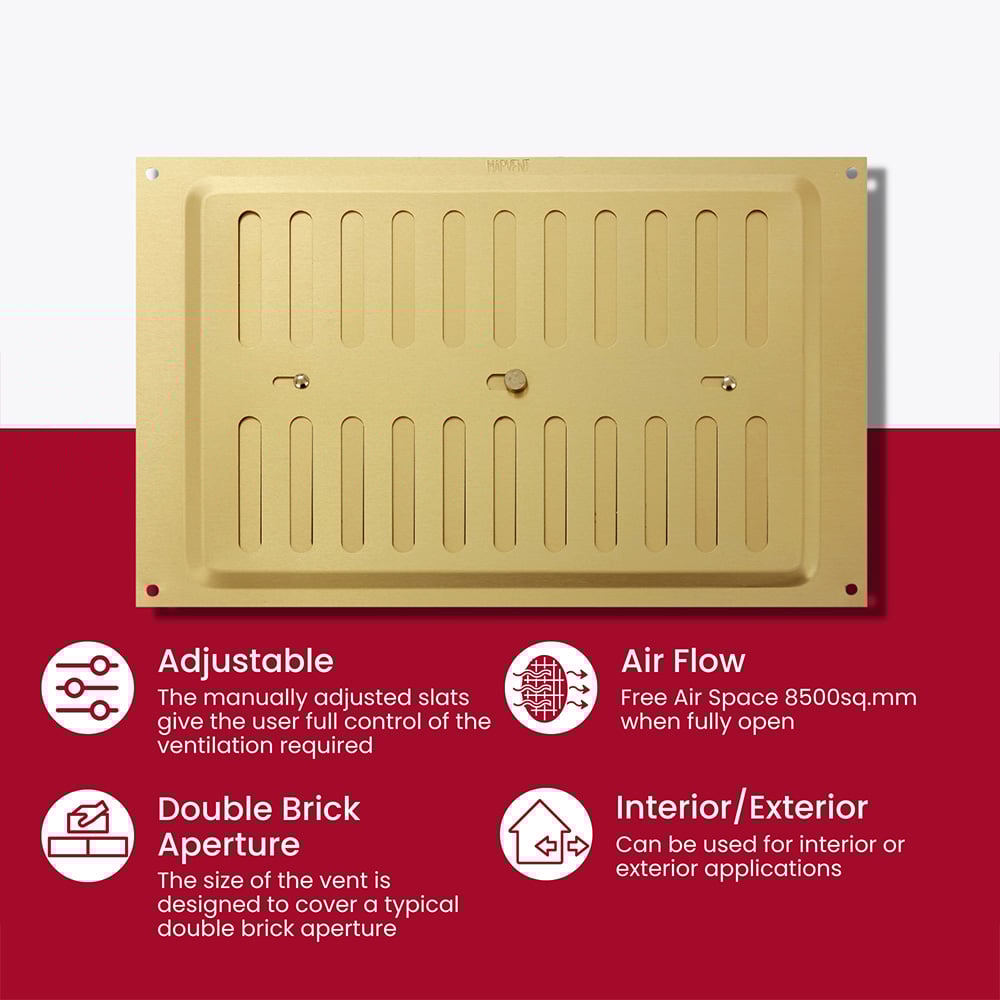 Select Gold Adjustable Air Vent 9 x 6 inch Image 3