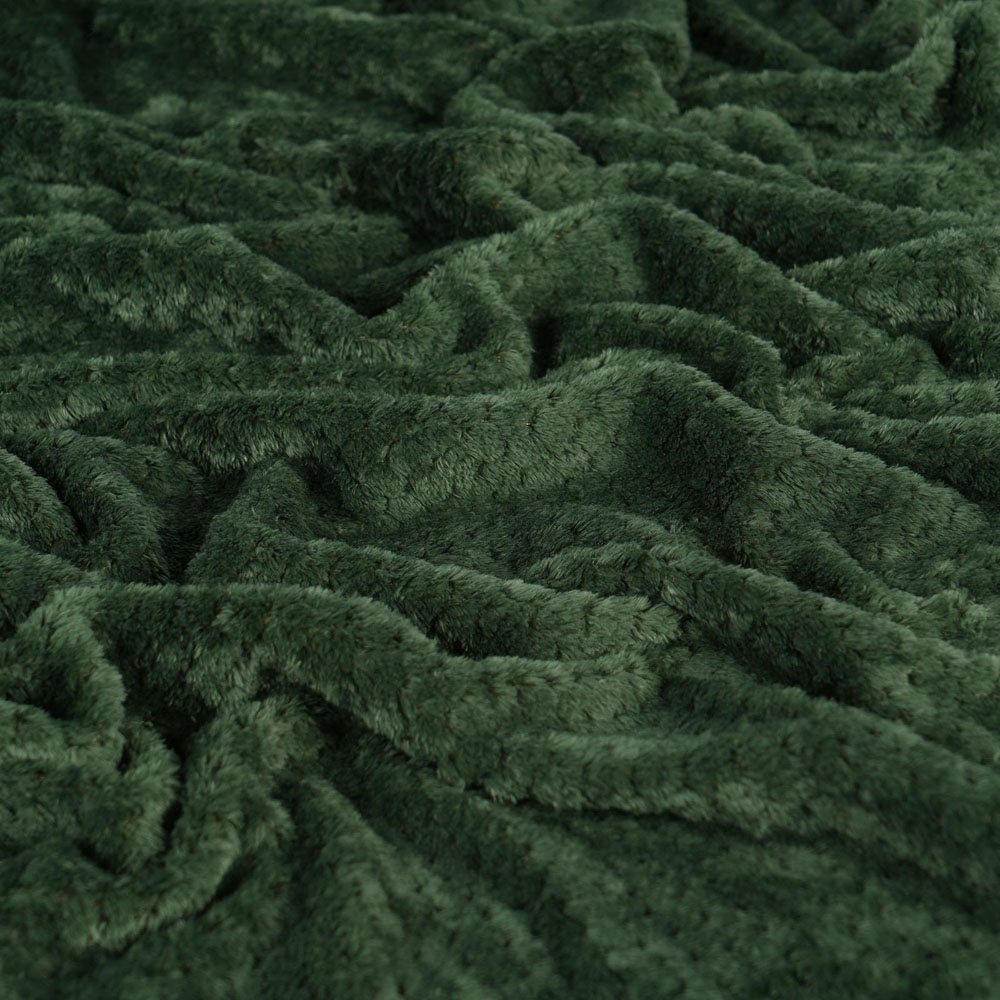 Dreamscene Luxury Forest Green Honeycomb Mink Waffle Throw 200 x 150cm Image 3