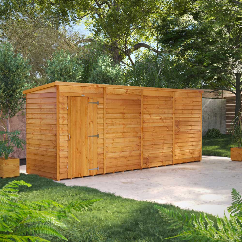 Power 16 x 4ft Overlap Pent Garden Shed Image 2