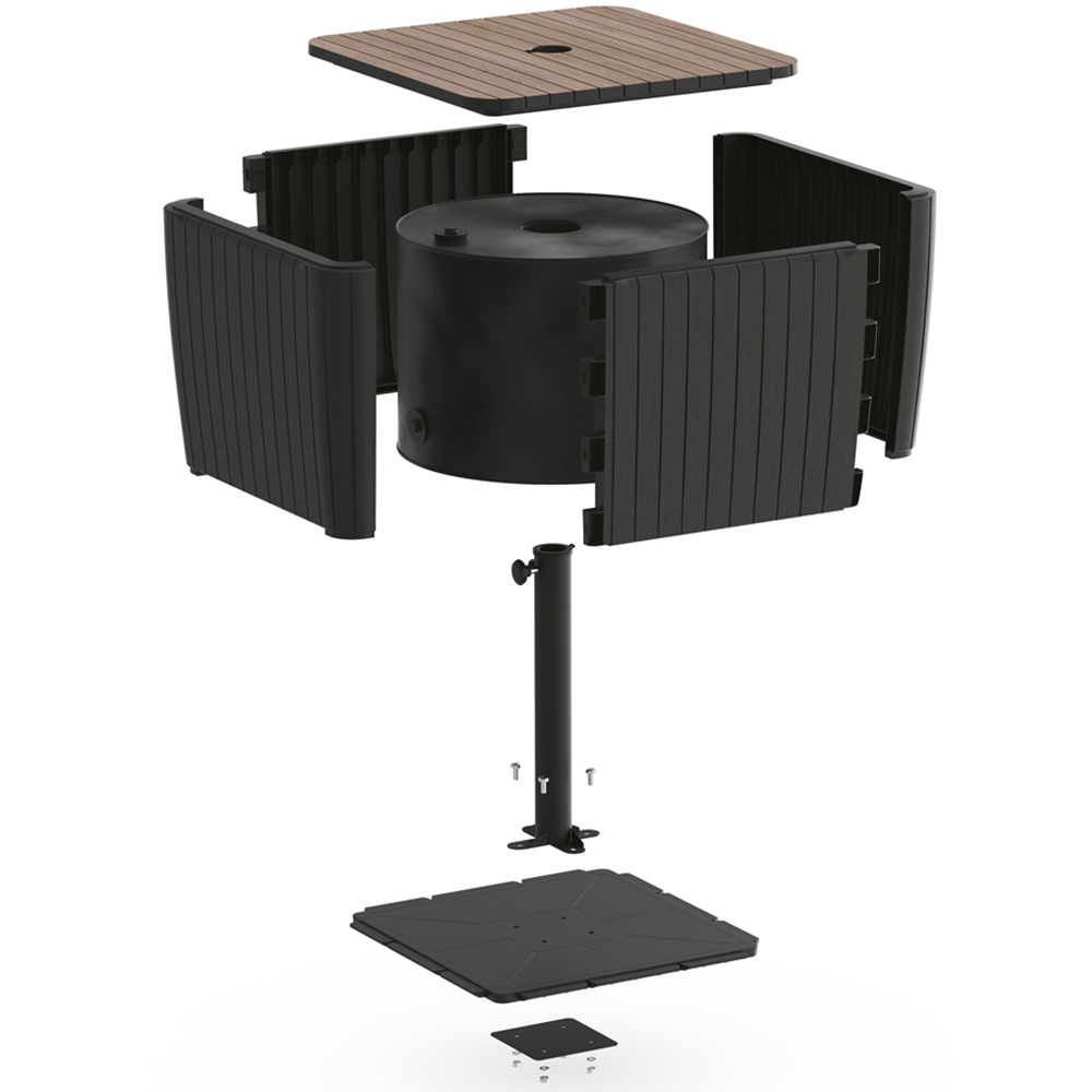 Keter Luzon 3-in-1 Graphite Parasol Table Image 4