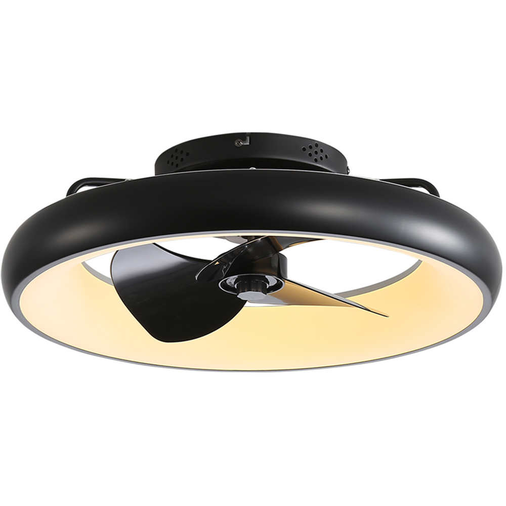 Living and Home Black Industrial Style Adjustable LED Ceiling Fan Light with App Control 20 inch Image 1