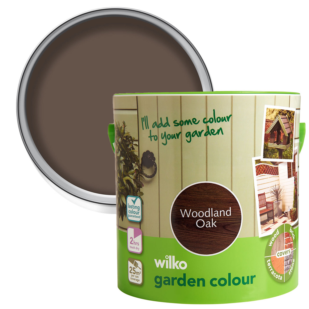 Wilko Garden Colour Woodland Oak Wood Paint 2.5L Image 1