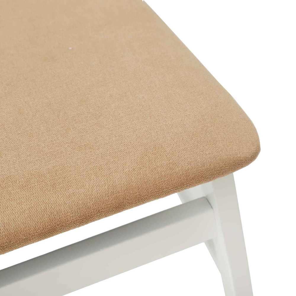 vidaXL Set of 2 White and Brown Rubberwood Rectilinear Vintage Dining Chairs Image 7