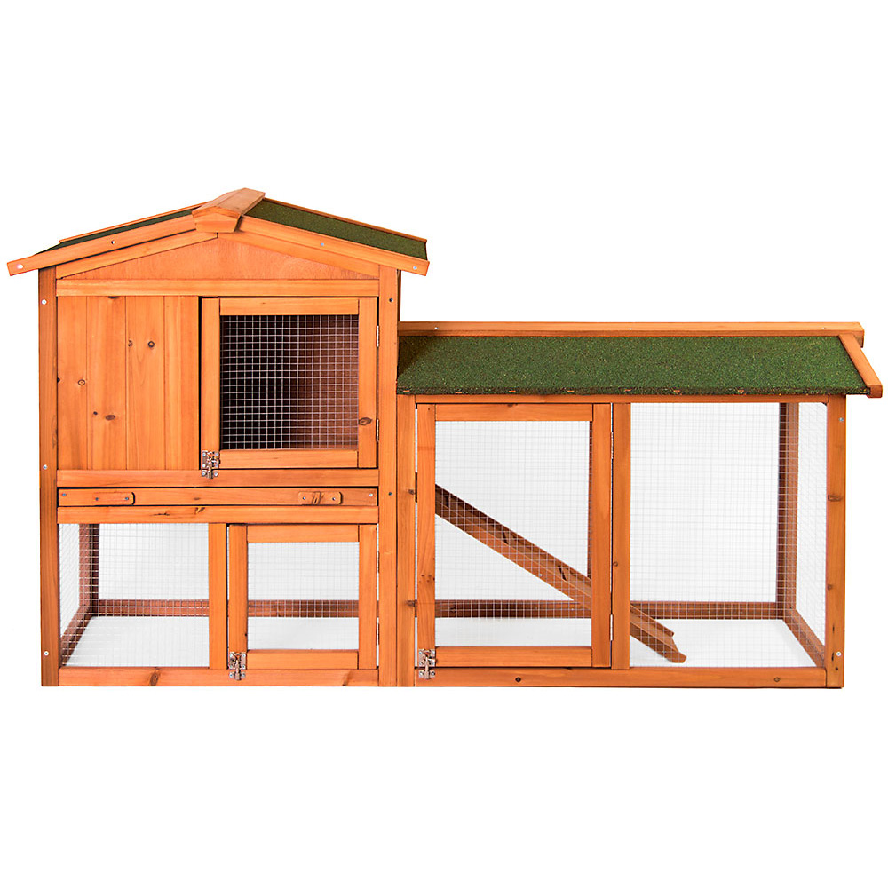 Pet Vida Double Wooden Pet Hutch Image 2