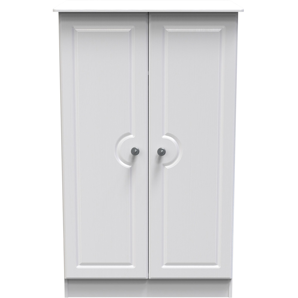 Crowndale Pembroke 2 Door Matt White Midi Wardrobe Ready Assembled Image 2