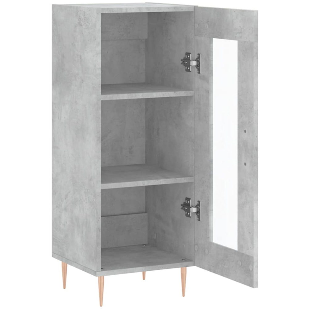 vidaXL Single Glass Door Concrete Grey Wooden Sideboard Image 6