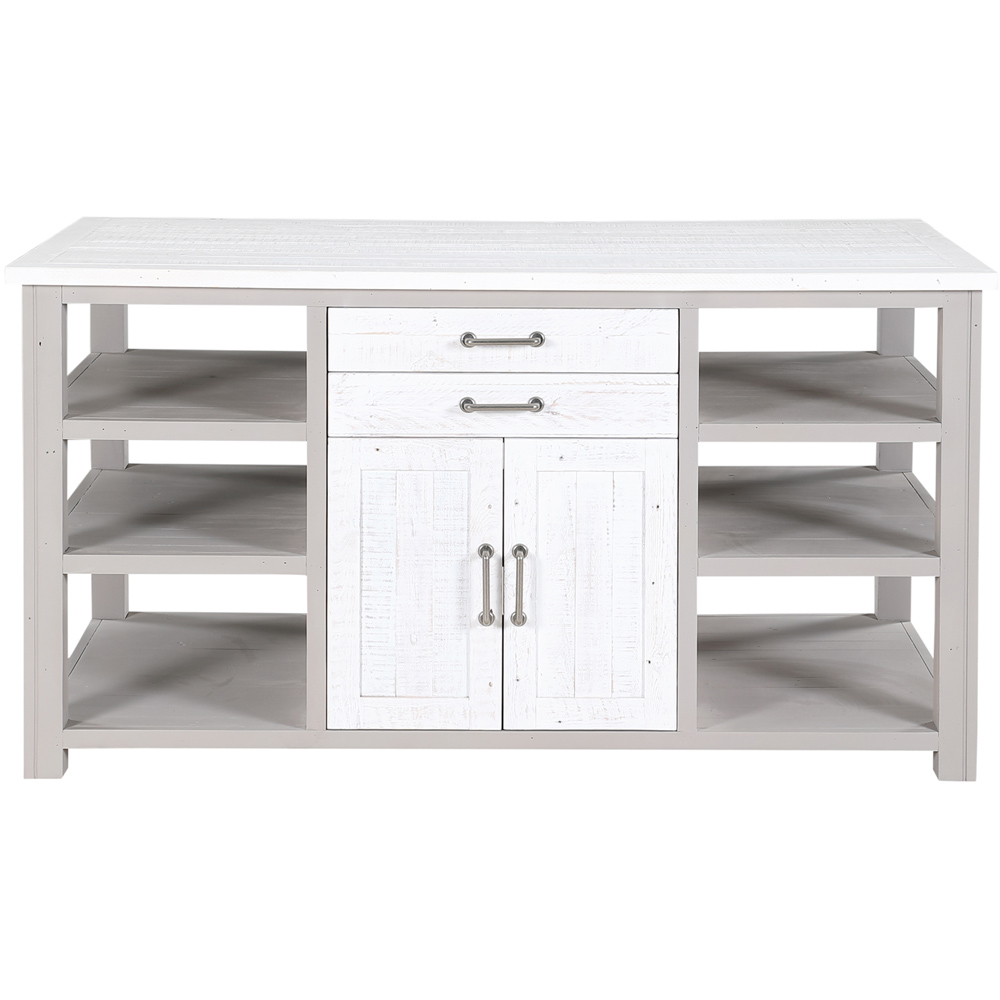 Baumhaus Greystone 2 Door 2 Drawer 6 Shelf Grey Kitchen Island Image 3