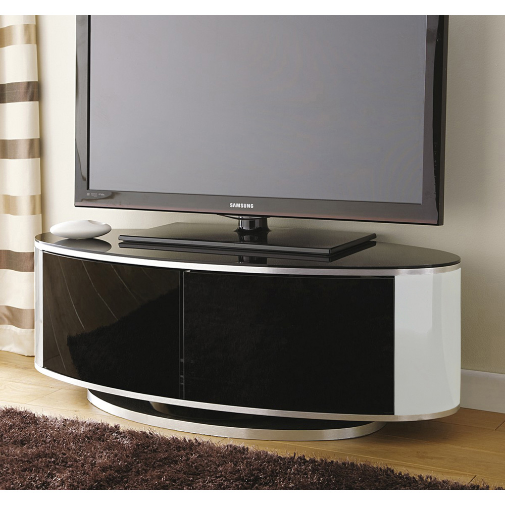 MDA Designs Luna 2 Door Black and White TV Cabinet Image 4
