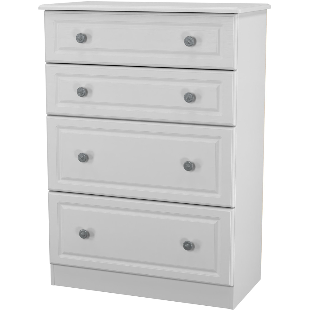 Crowndale Pembroke 4 Drawer Grey Ash Deep Chest of Drawers Ready Assembled Image 3