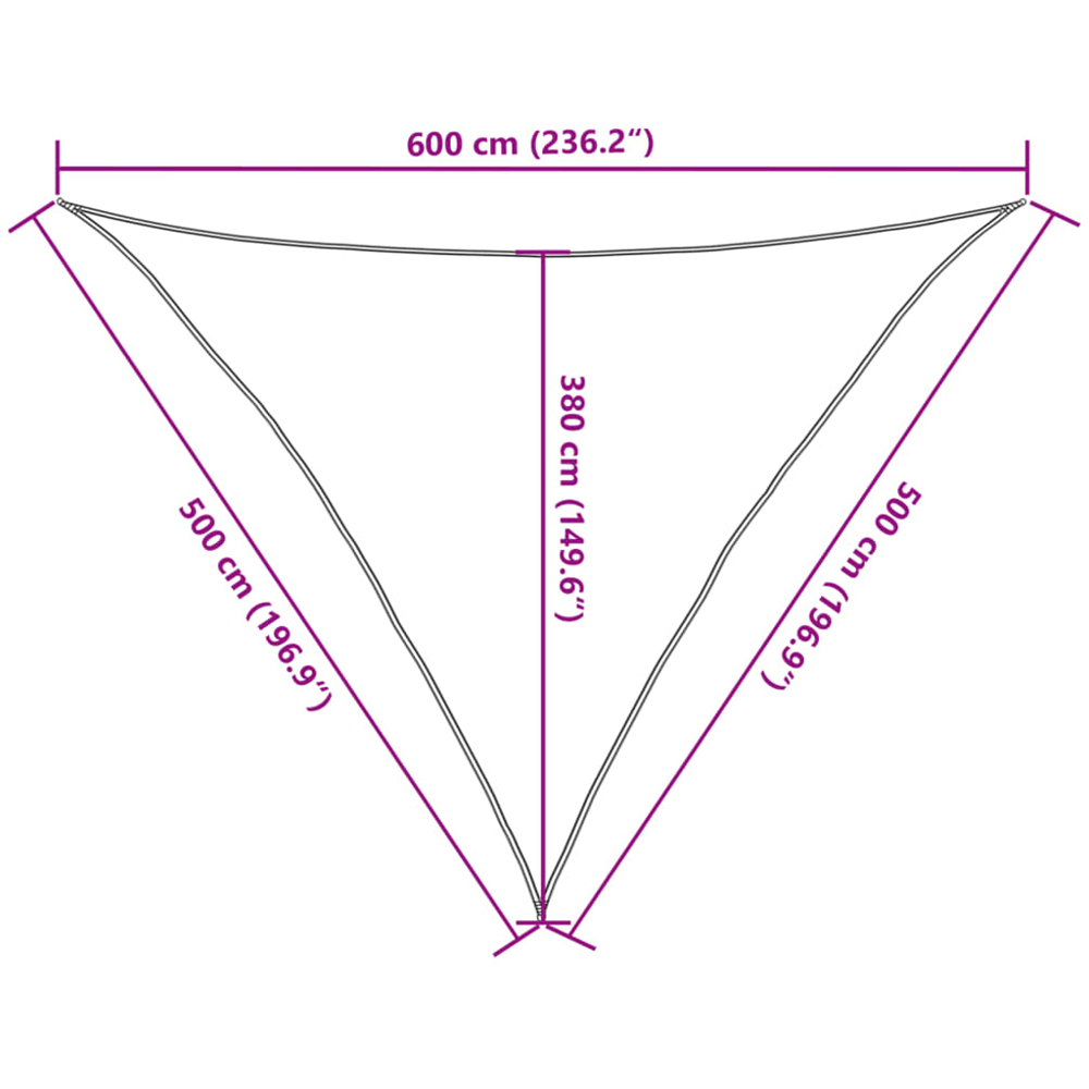 vidaXL Yellow Triangular Sun Shade Sail 5 x 5 x 6m Image 9
