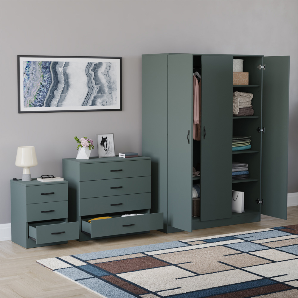 VIDA DESIGNS Riano Green 3 Piece Bedroom Furniture Set Image 5