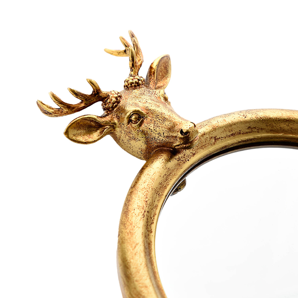 Hestia Gold Finish Stag Wall Hook Mirror Image 2