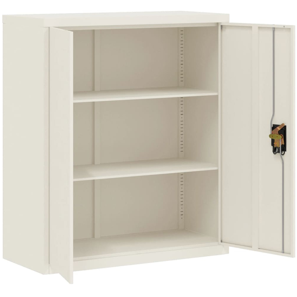 vidaXL 2 Door White Steel Filing Cabinet Set of 2 Image 7