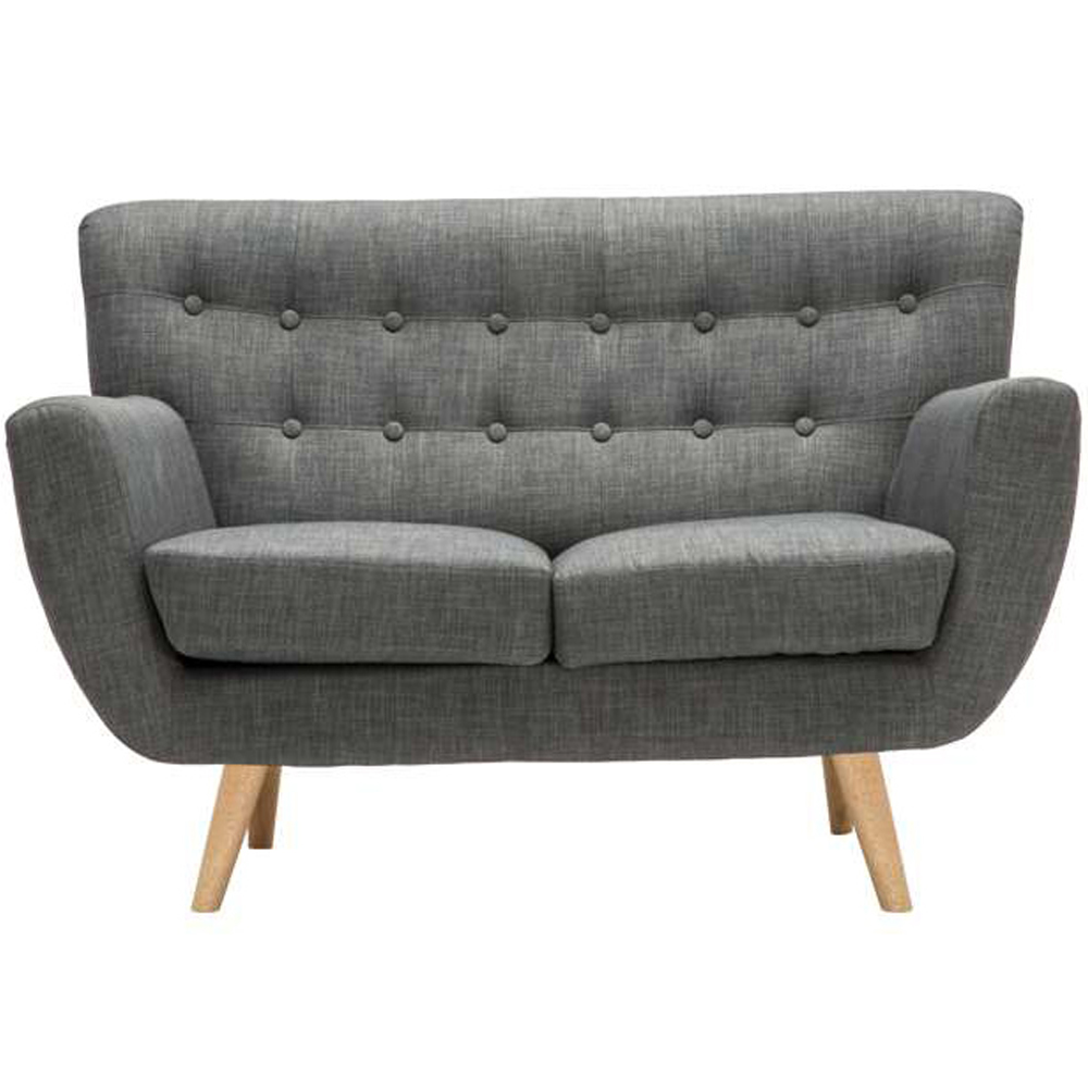 Loft 2 Seater Grey Fabric Sofa Image 3