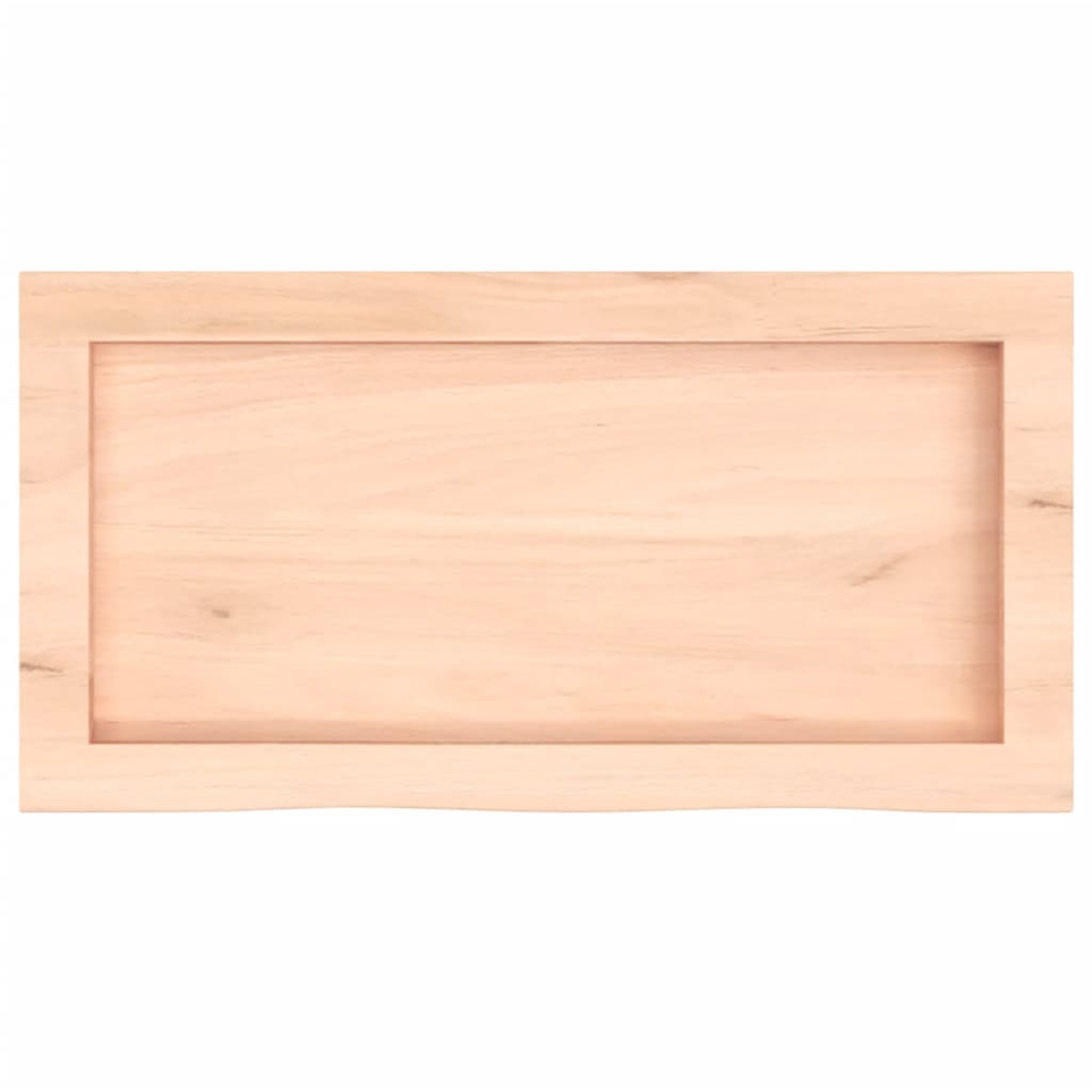 vidaXL 60 x 30 x 4cm Untreated Solid Oak Wood Wall Shelf Image 4