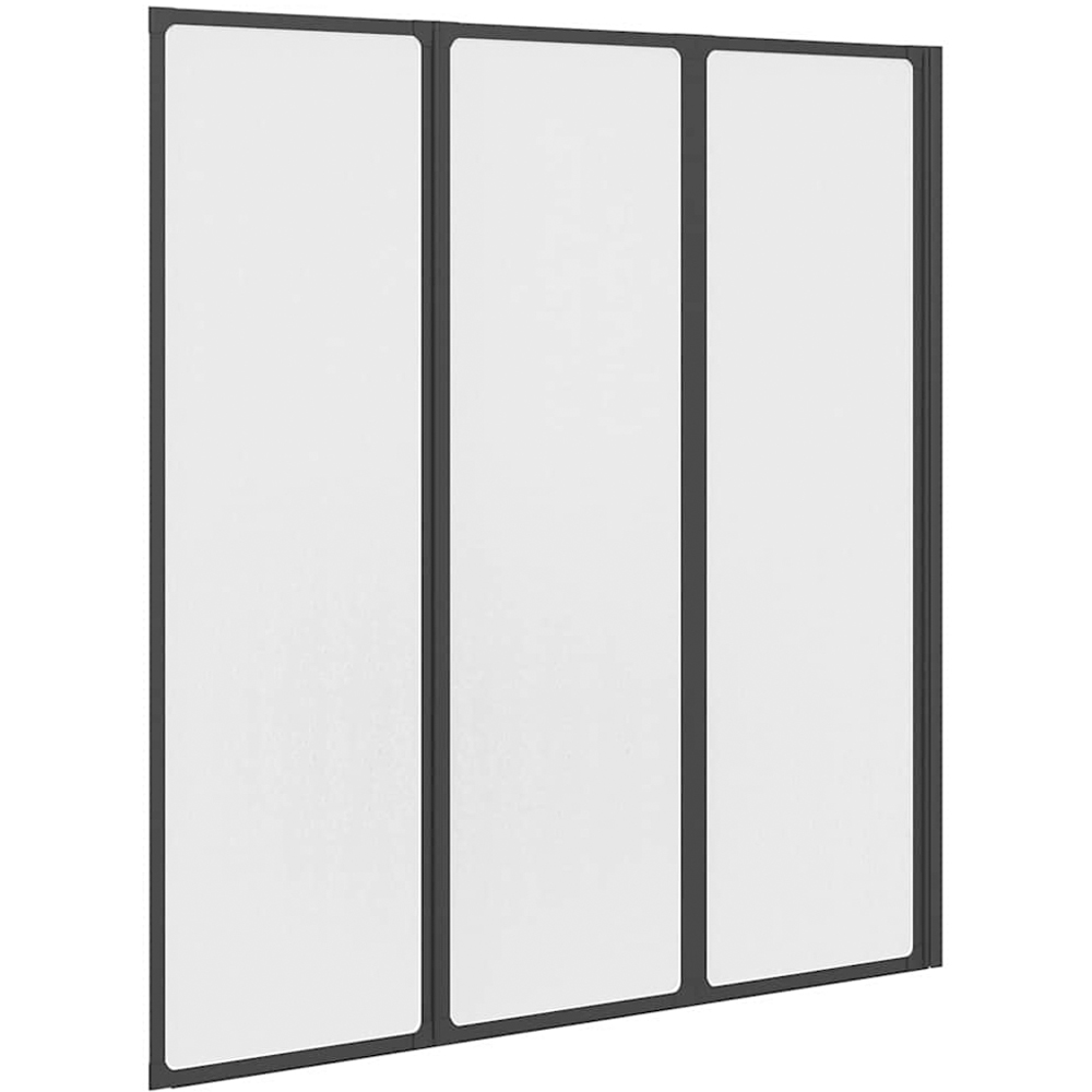 vidaXL Black Shower Screen 132 x 2 x 140cm Image 7