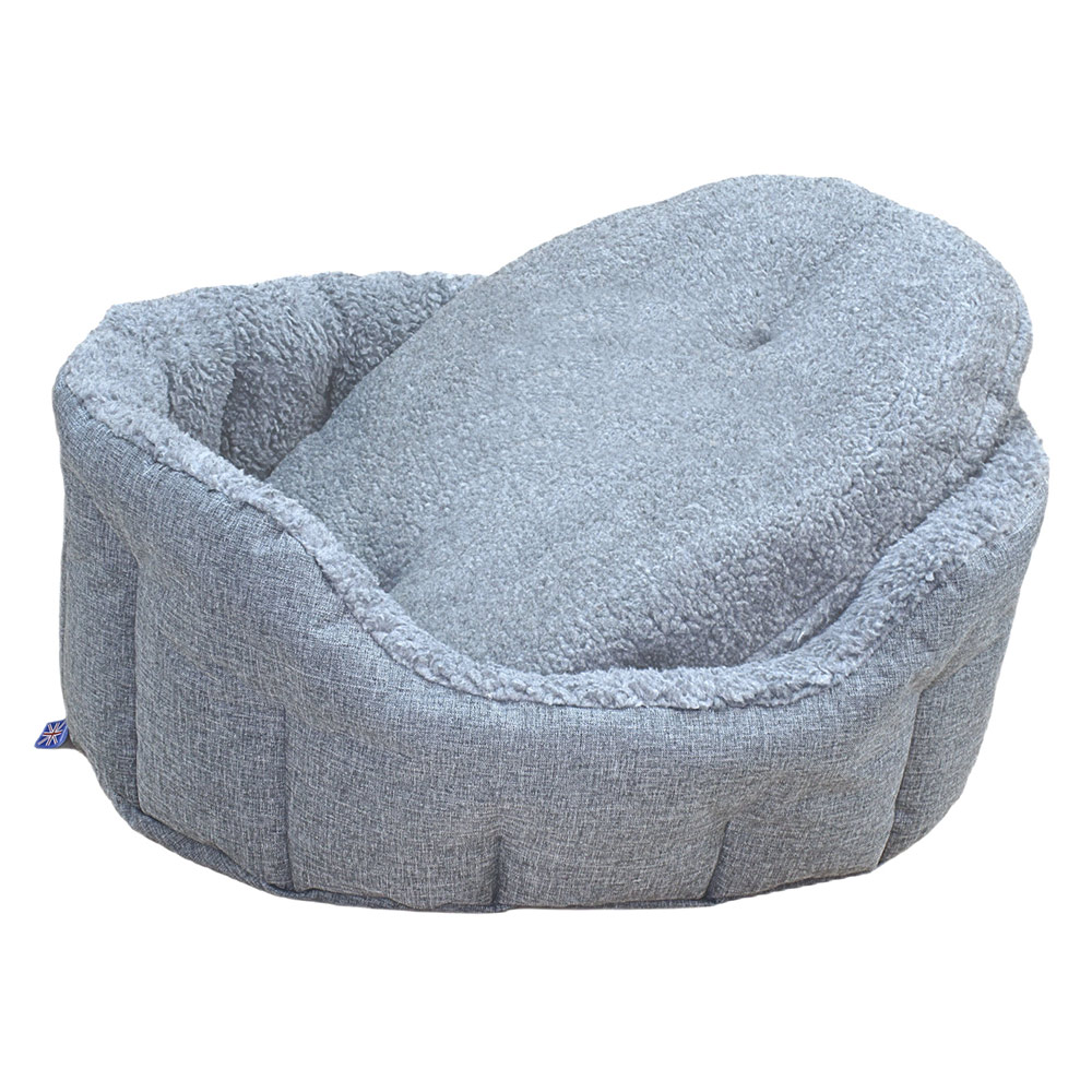 P&L Medium Charcoal Premium Bolster Dog Bed Image 2