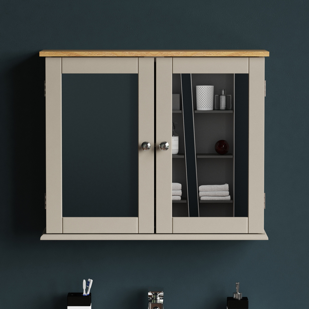 Bath Vida Priano Wide 2 Door Mirror Bathroom Cabinet Image 3