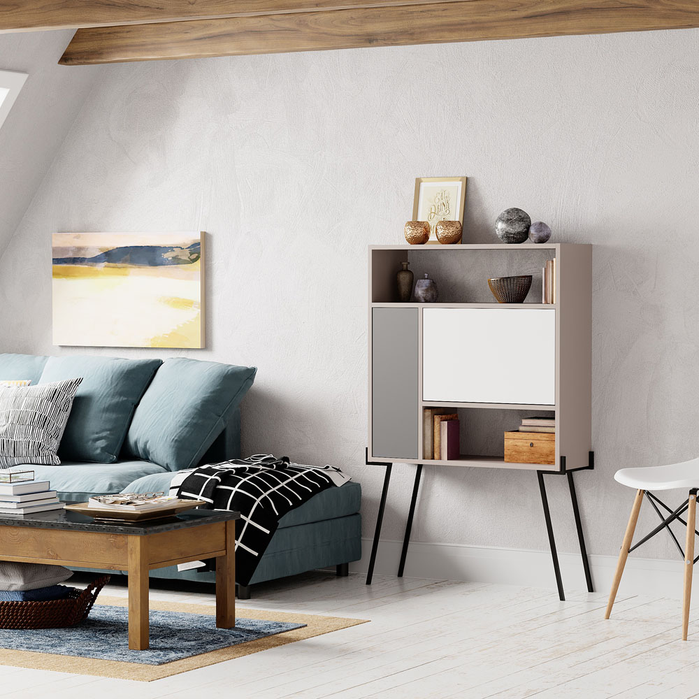 Decortie Tatti Laptop Desk with Shelf Mocha Grey and White Image 8