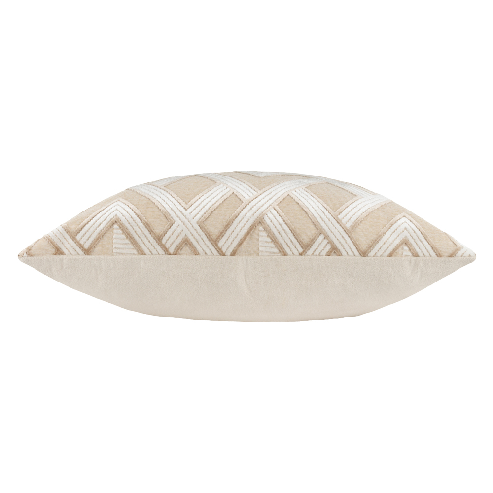 Paoletti Henley Warm Taupe Velvet Jacquard Cushion Image 3