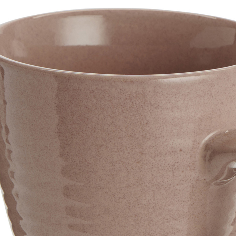 Wilko Pink Ribbed Reactive Glaze Mug Image 4