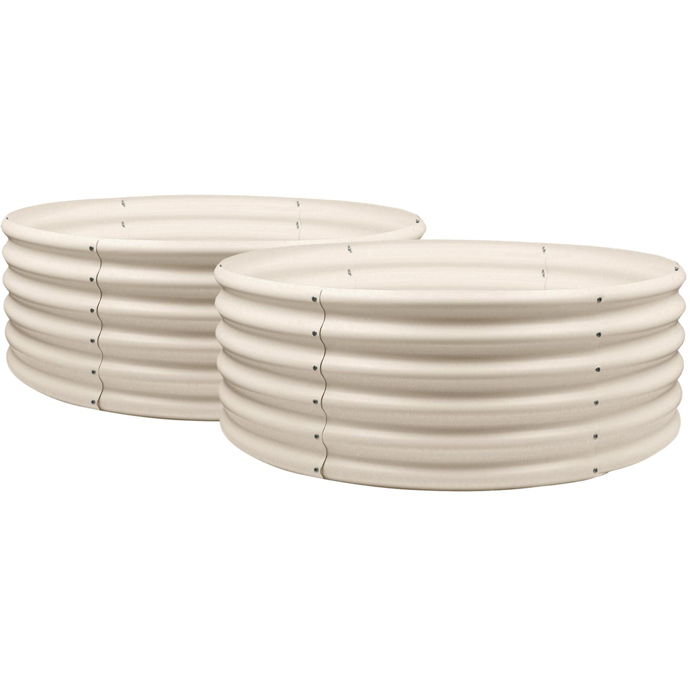 Harbour Housewares Ivory Round Raised Garden Bed 120 x 45cm 2 Pack Image 1