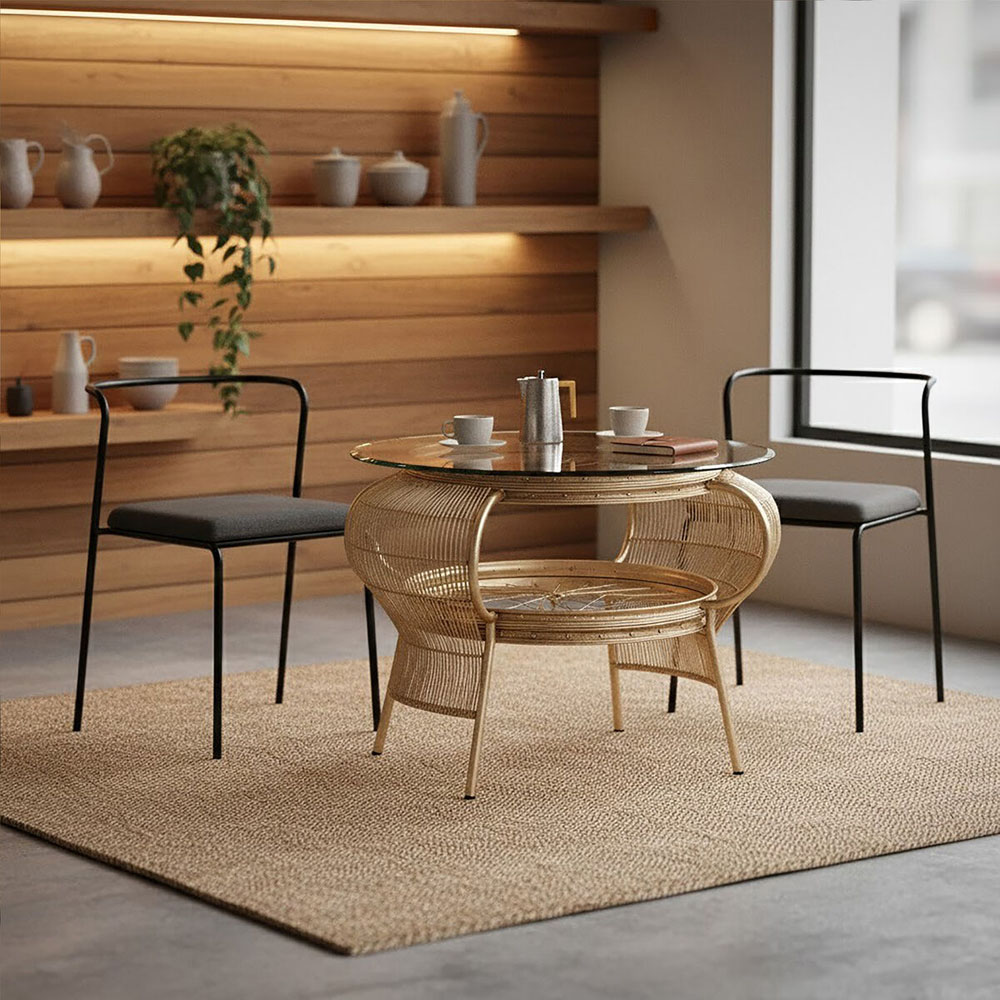 Premier Housewares Mantis Champagne Gold Finish Coffee Table Image 5