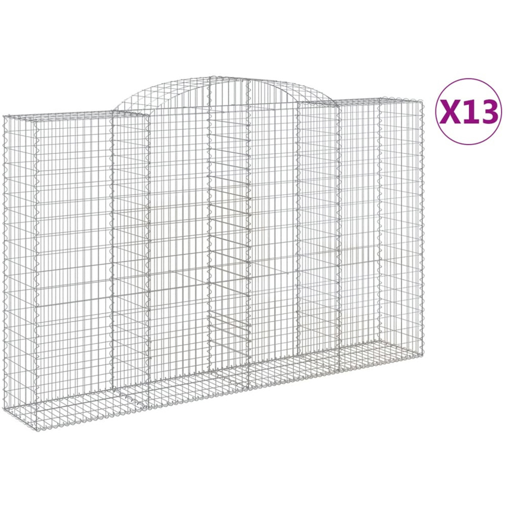 vidaXL Silver Galvanised Iron Arched Gabion Basket 300 x 50 x 180/200cm 13 Pack Image 4