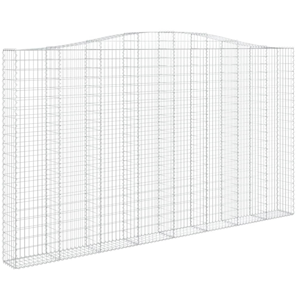 vidaXL Silver Galvanised Iron Arched Gabion Basket 220/240 x 30 x 400cm 3 Pack Image 1