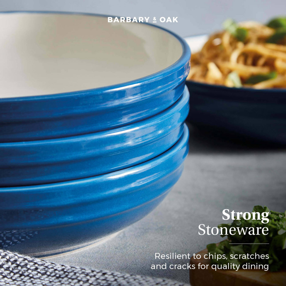 Barbary and Oak Set of 4 Limoges Blue Pasta Bowls Image 4