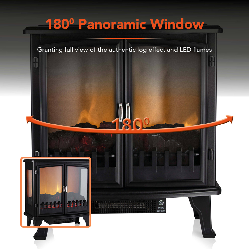 Warmlite Carlisle Black Cast Effect Stove Fire with Realistic Flame Effect 1800W 25 inch Image 6