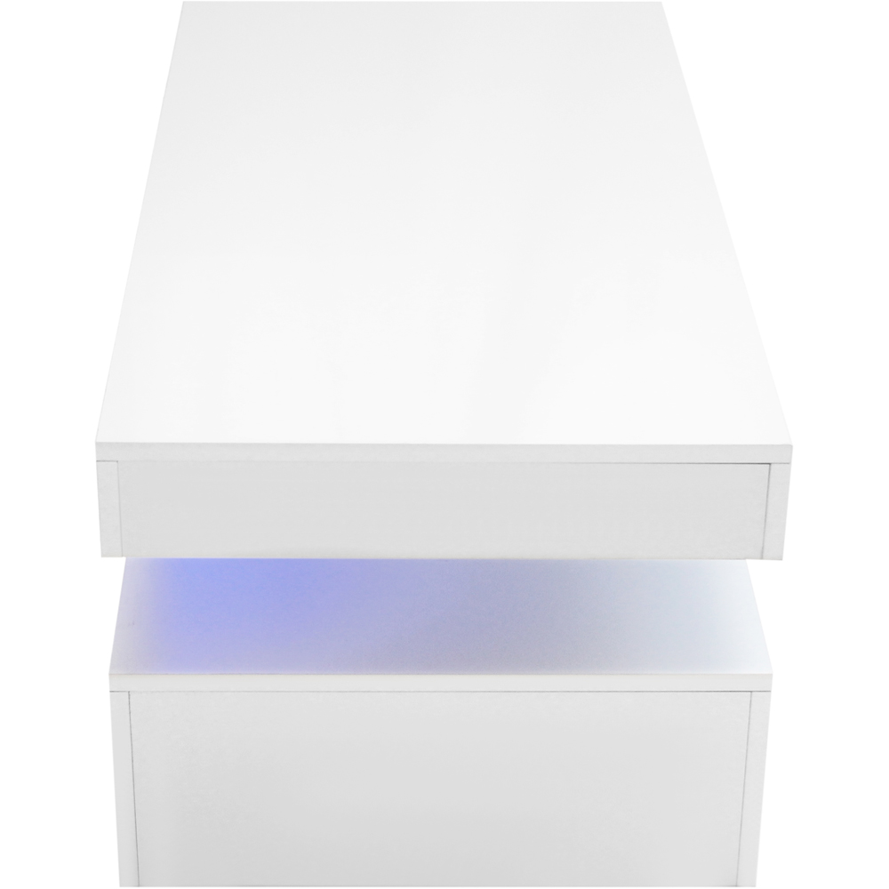 Comfy Living White High Gloss LED Coffee Table Image 4