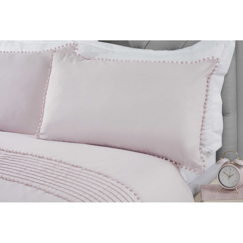 Rapport Home Pom Poms Super King Blush Duvet Set Image 2