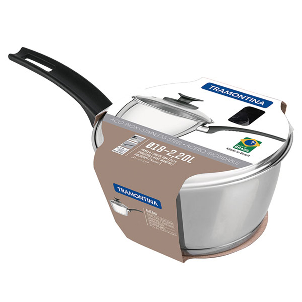 Tramontina 18cm Silver Stainless Steel Sauce Pan Image 3