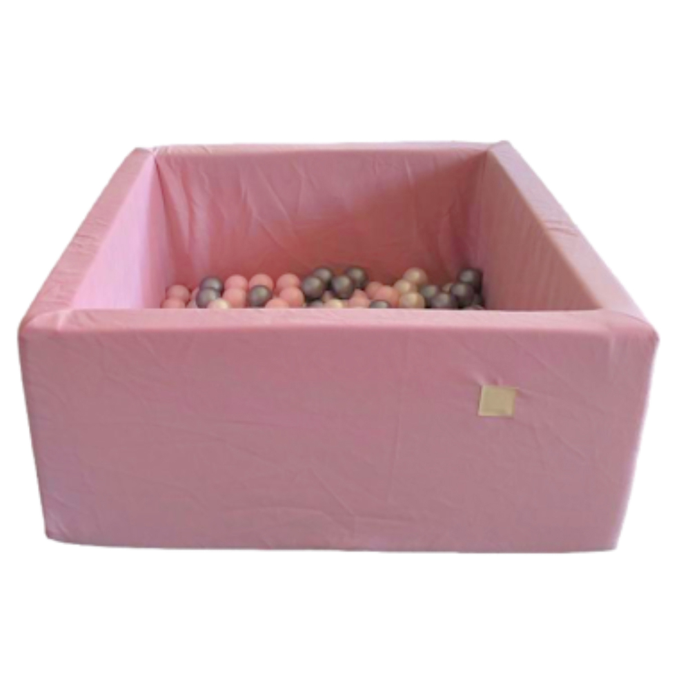 Misioo Square Velvet Ball Pit Pink with 200 Balls Image