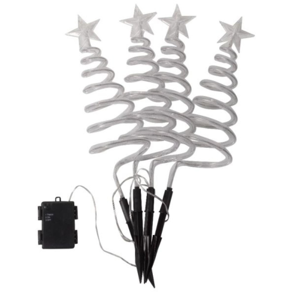 Samuel Alexander 4 Piece Cool White LED Spiral Tree Path Christmas Light Set Image 2