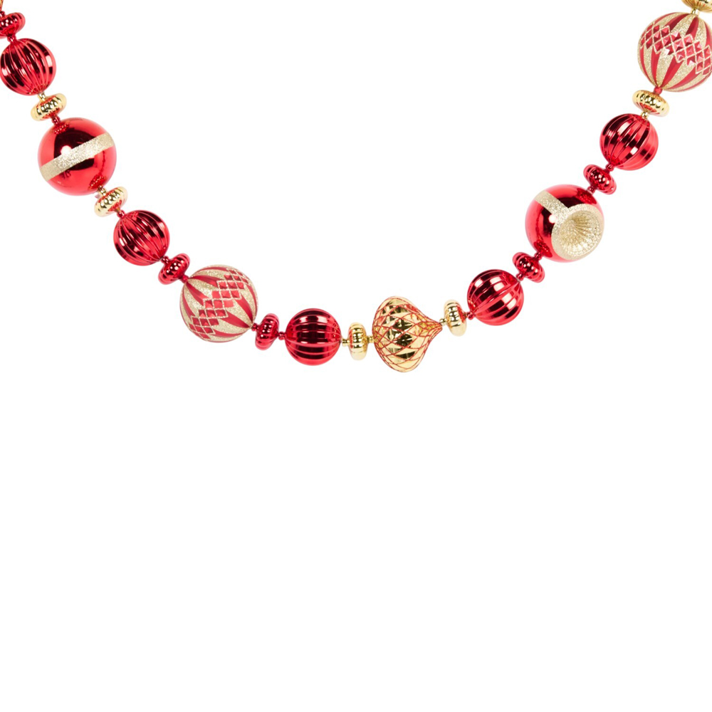 Red and Gold Bauble Garland Image 2