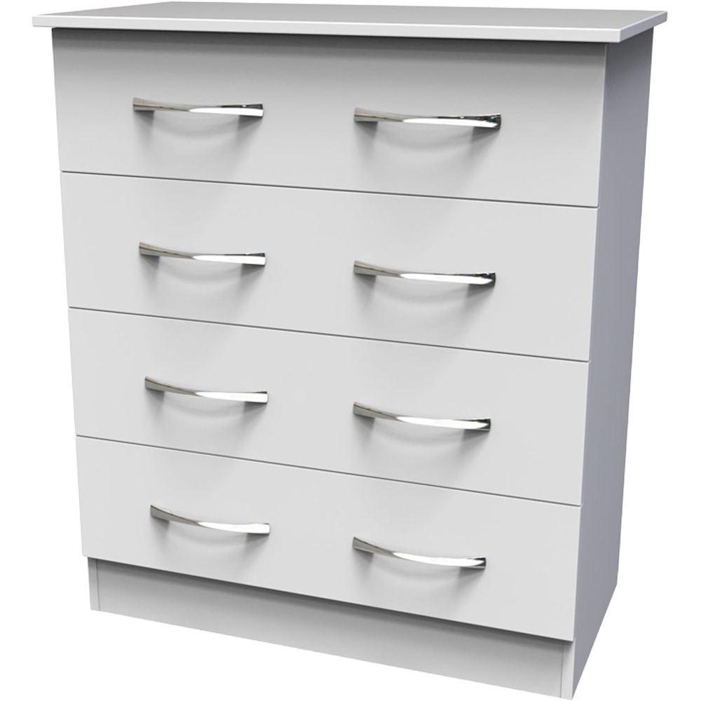 Crowndale Avon 4 Drawer White Matt Chest of Drawers Ready Assembled Image 2