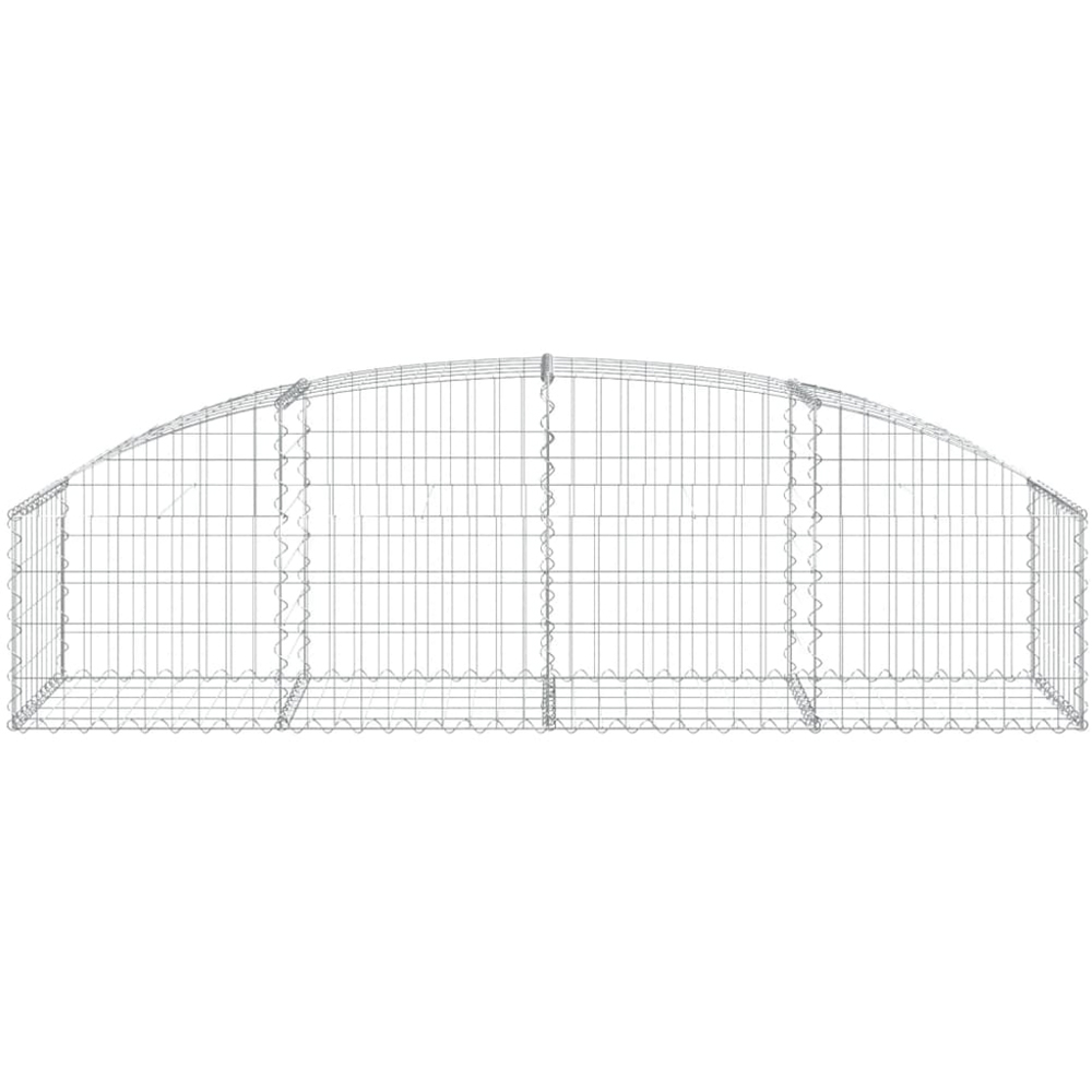 vidaXL Silver Galvanised Iron Arched Gabion Basket 200 x 50 x 40/60cm Image 2