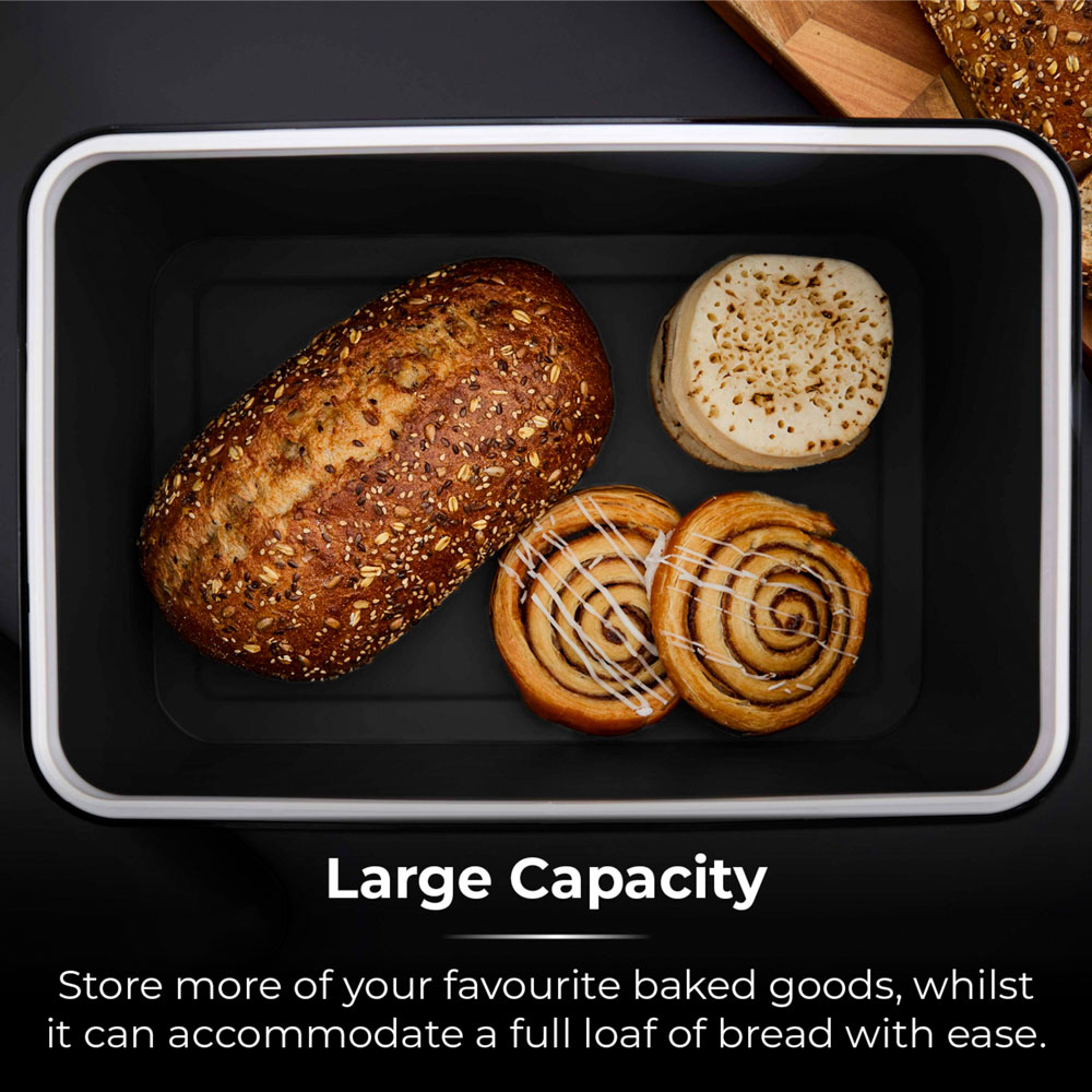 Tower Sera Black Bread Bin Image 3