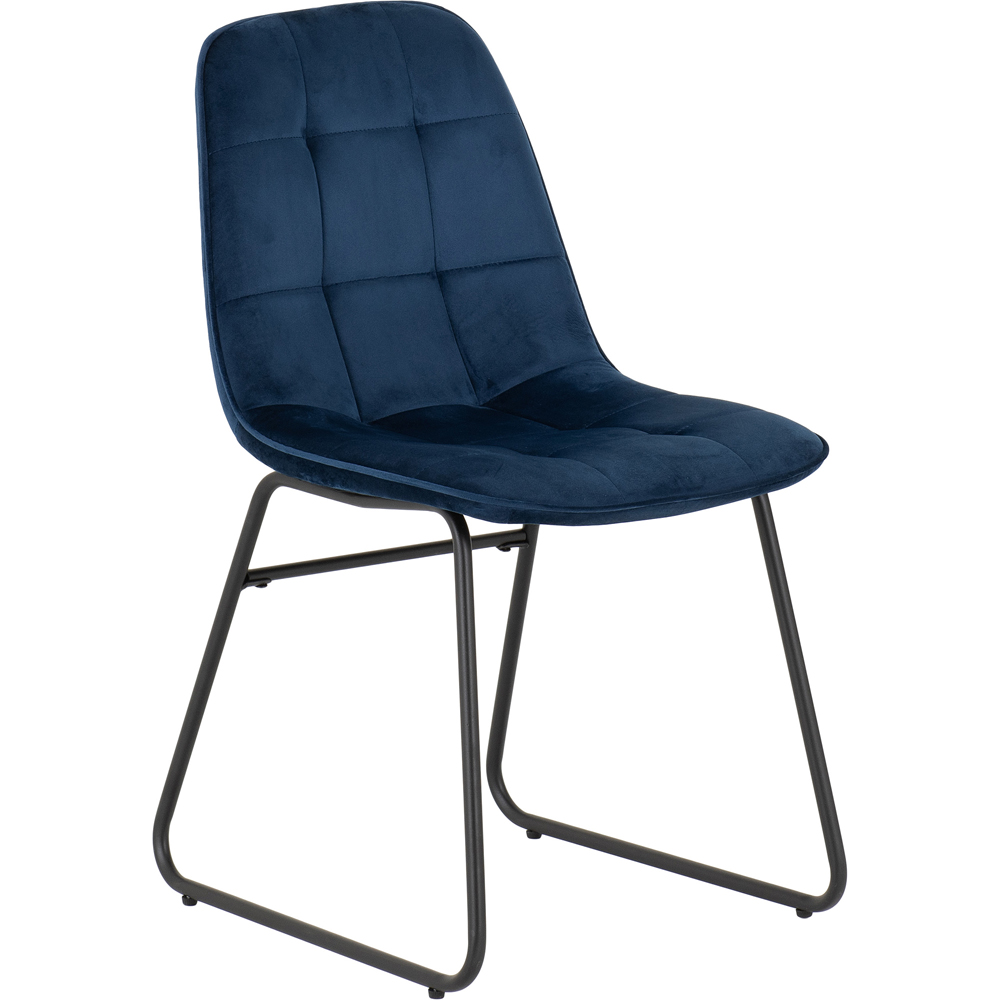 Seconique Lukas Set of 2 Sapphire Blue Velvet Dining Chair Image 2