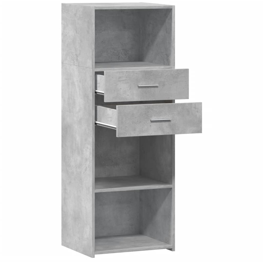 vidaXL 2 Drawer 3 Shelf Concrete Grey Highboard Image 7